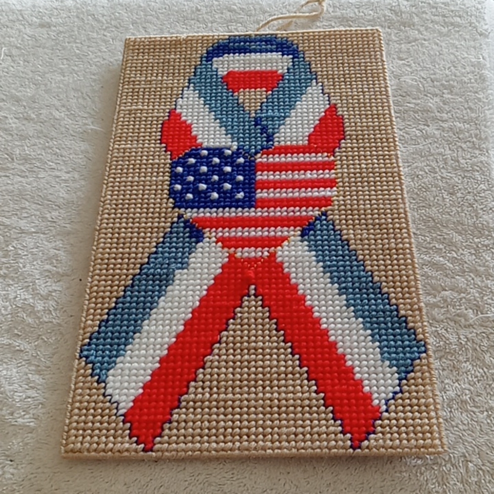 Patriotic ribbon wall hanging